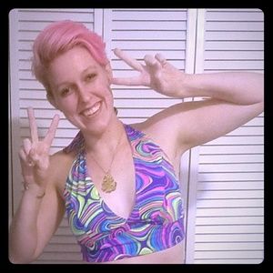 Trippy Rave UV Reactive Halter Top